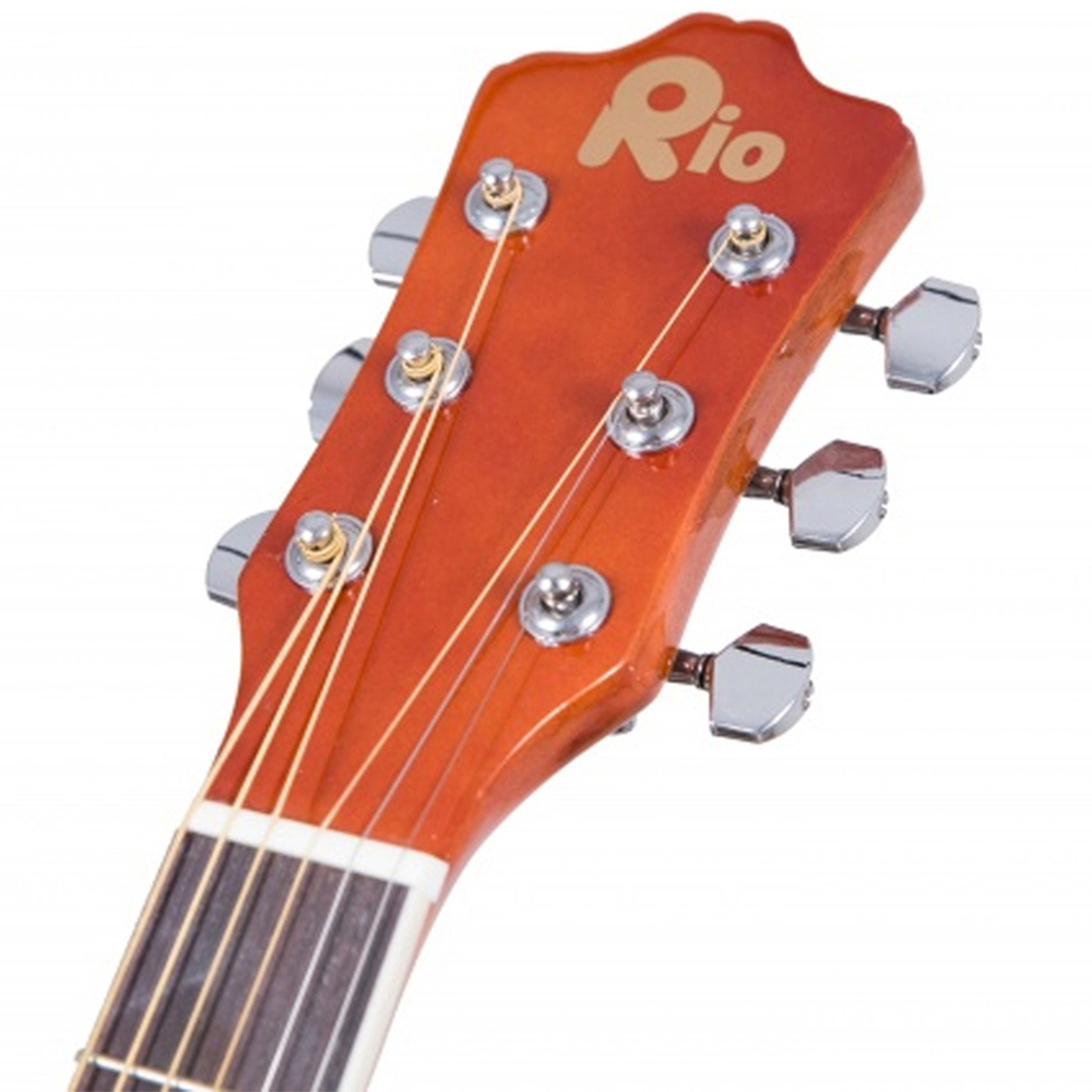 Rio 4/4 Size 41" Dreadnought Acoustic Guitar Package for Beginners - Sunburst Image 5