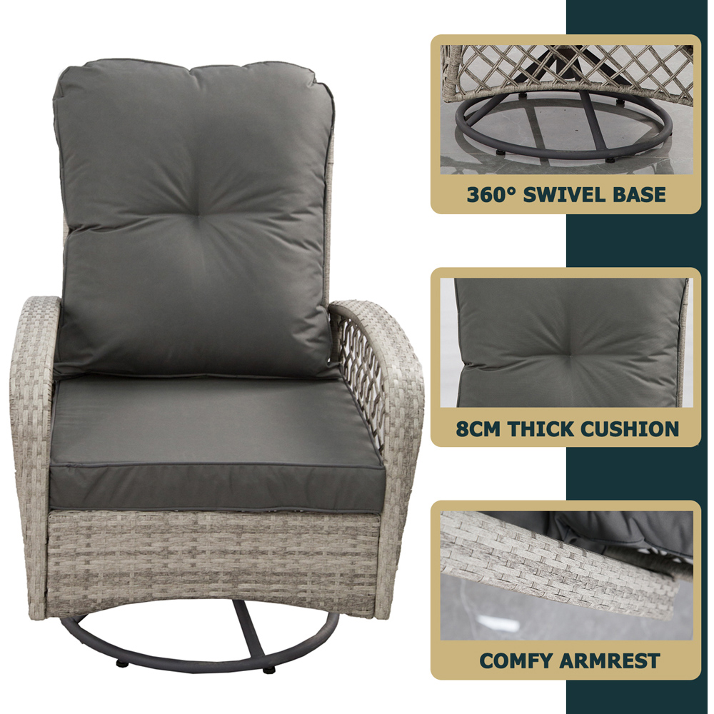 Furniture One Rattan Garden Swivel Chair Image 3