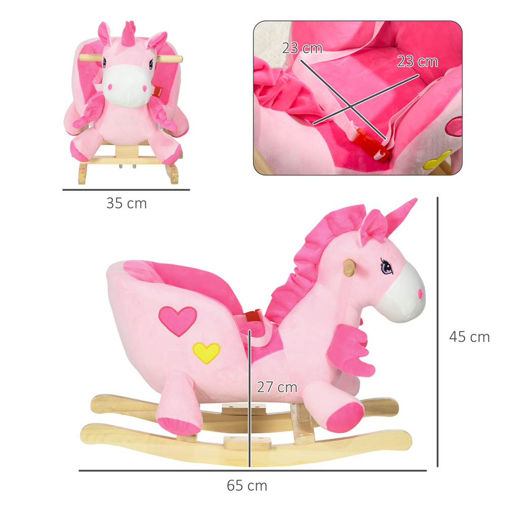 Tommy Toys Baby Rocking Horse Ride On Unicorn Pink Image 7