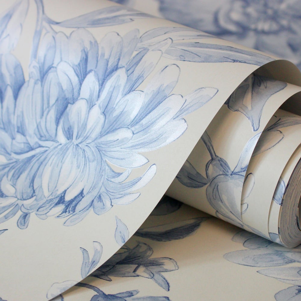 Fine Decor Isabella Floral Blue Wallpaper Image 3