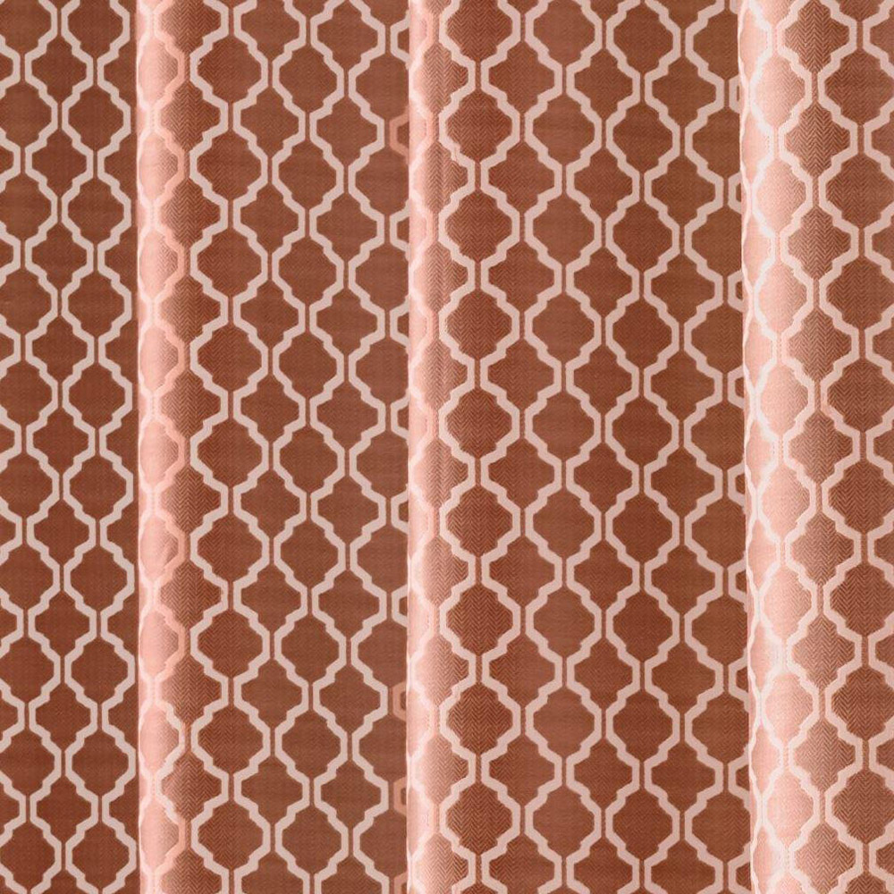 Alan Symonds Wold Orange and White Ring Top Eyelet Curtains 228cm x 228cm Image 3