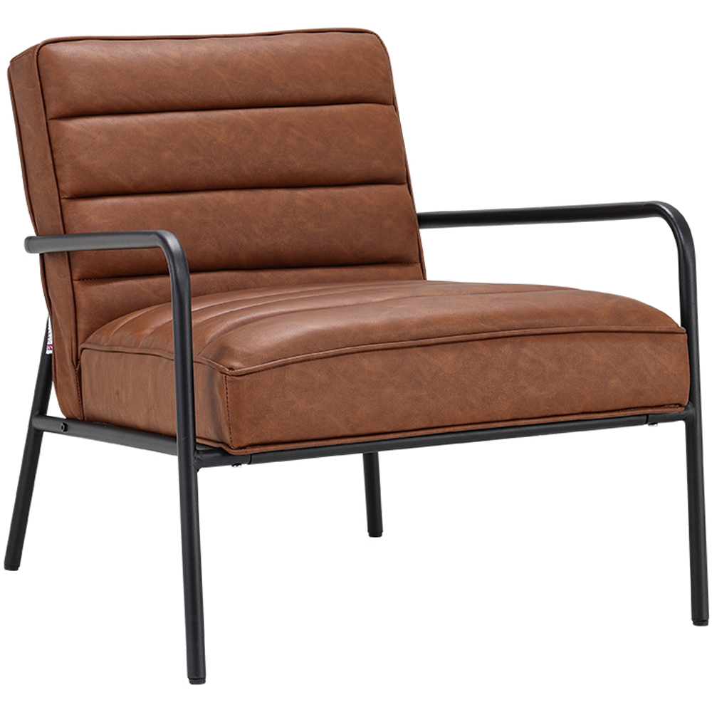 Living and Home Modern Soft PU Leather Cushioned Armchair Image 2