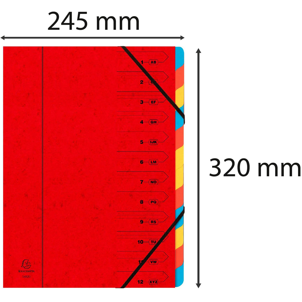 Exacompta Europa A4 12 Section Red Multi-Part File 8 Pack Image 7