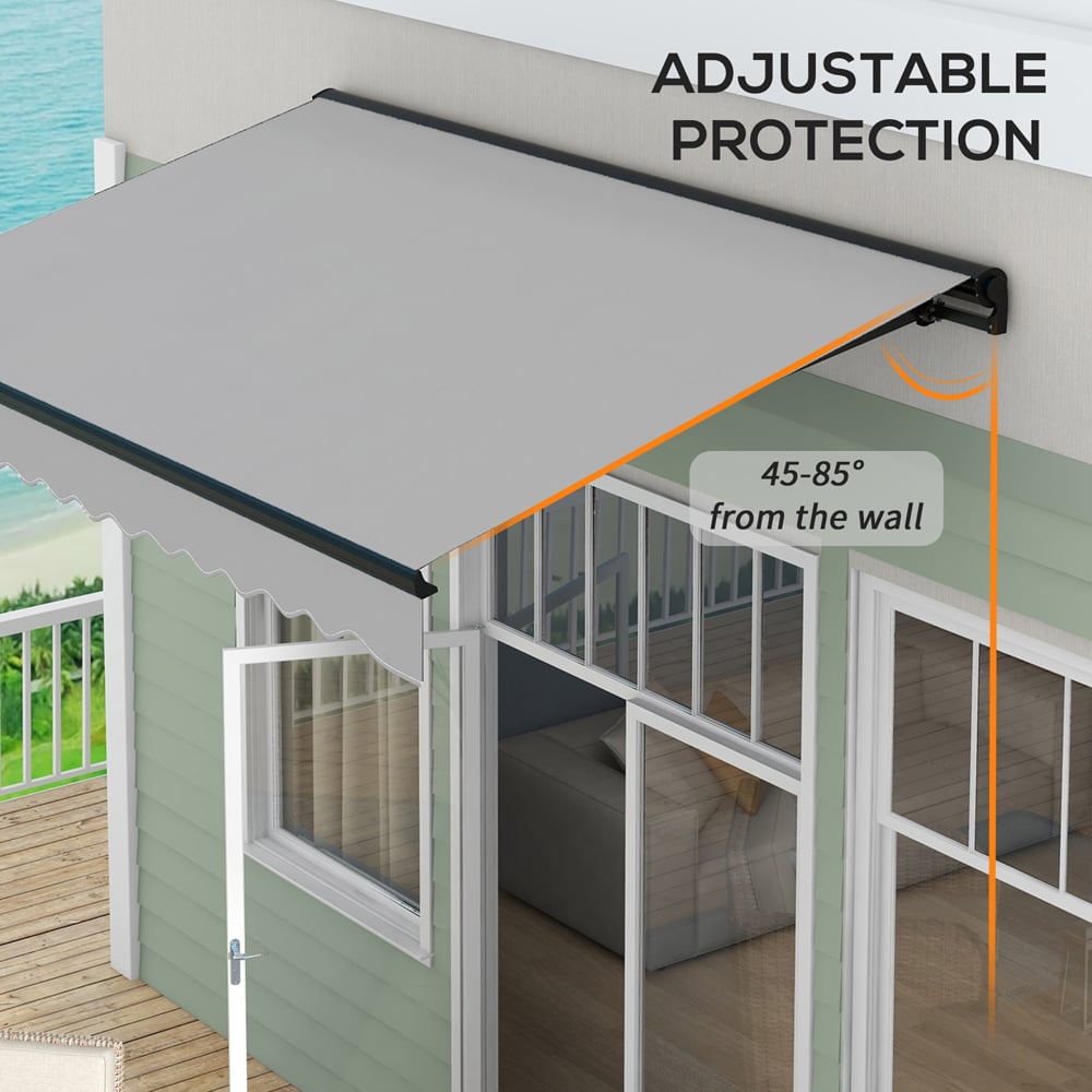 Outsunny Light Grey Electric Retractable Awning with Remote 3 x 2m Image 5
