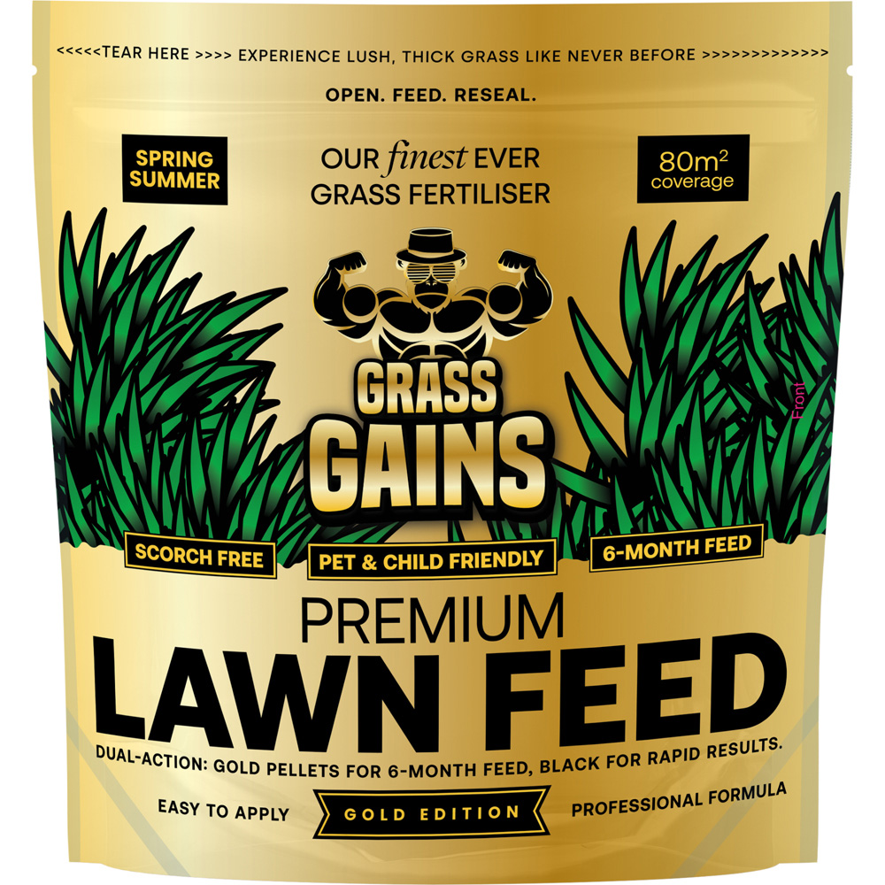 Grass Gains Total Lawn Care Premium Lawn Feed and Super Seed Lawn Rescue Bundle Image 2