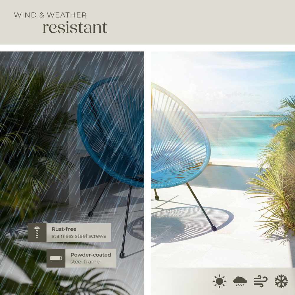 tectake Santana 2 Seater Blue Bristo Set Image 7