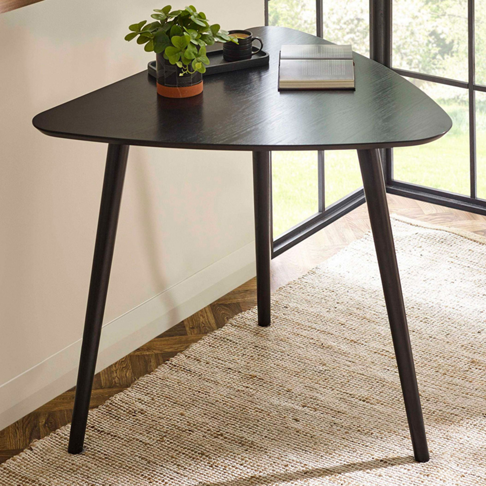 Julian Bowen Athena 3 Seater Black Triangular Dining Table Image 1