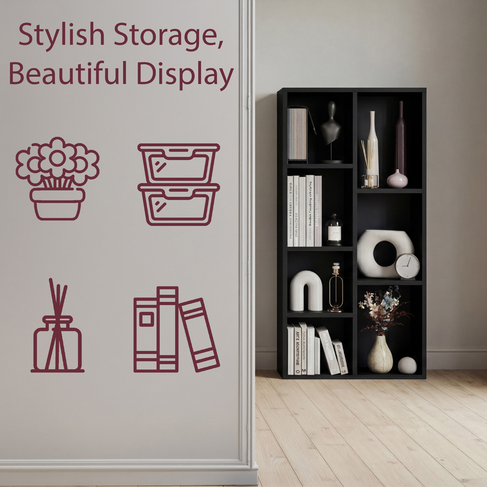 VIDA DESIGNS 7 Shelf Black Cube Storage Unit Image 6