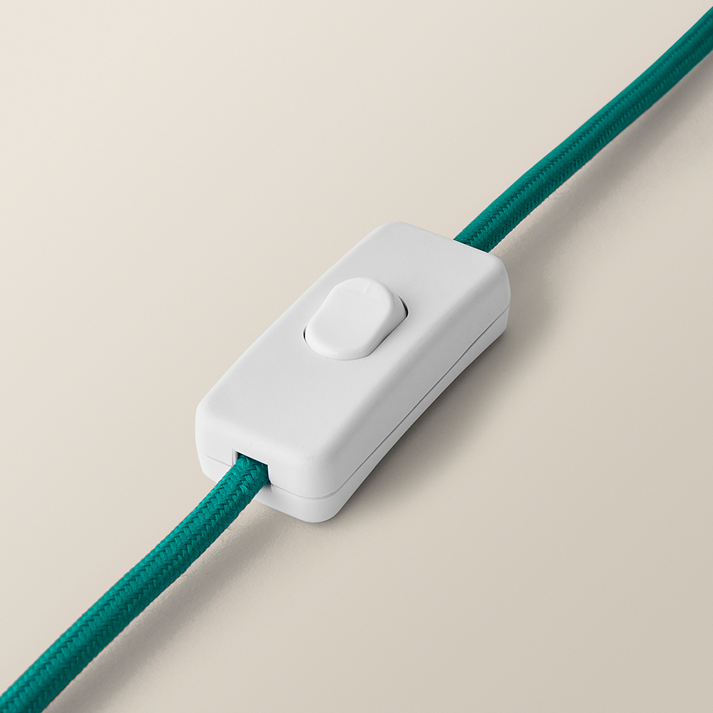 ValueLights Aida Natural Linen Tall Lamp Shade Green Bubble Glass LED Table Lamp Image 4