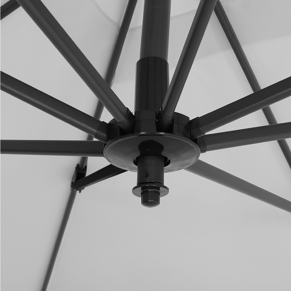 Living and Home Light Grey Square Rotatable Crank Cantilever Parasol with Square HDPE Base 3m Image 5