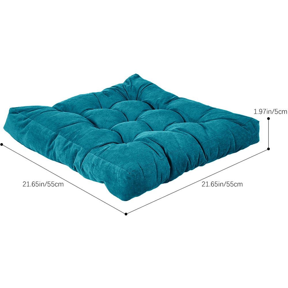 Living and Home Blue Soft Corduroy Chair Cushion 55 x 55cm Image 8
