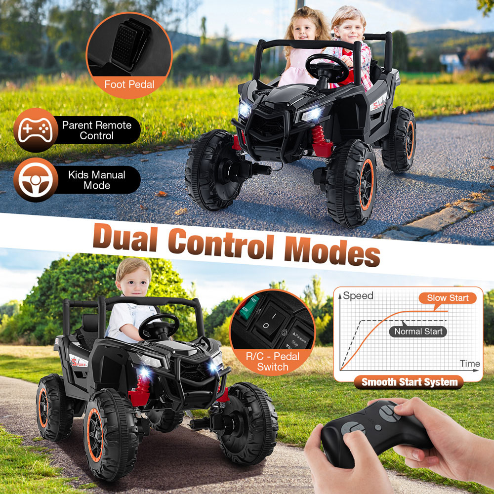 Costway Black Kids Ride On UTV with Remote Control 24V Image 8