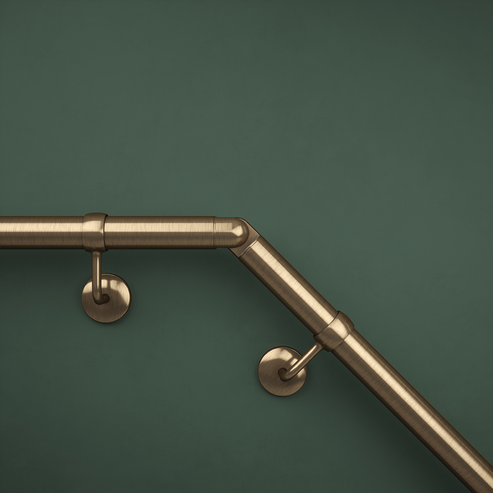 Rothley Antique Brass Stair Handrail Adjustable Elbow Image 8