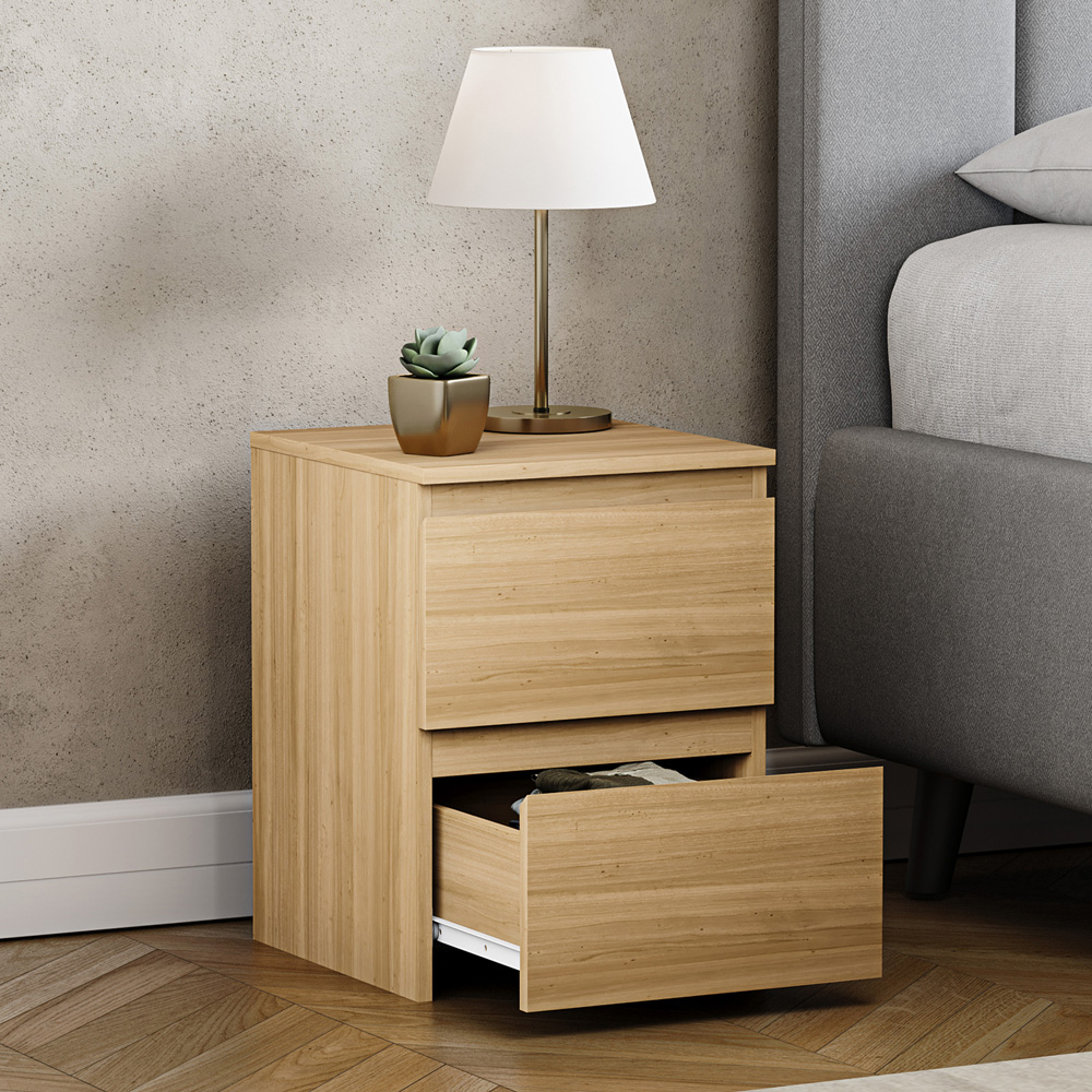 VIDA DESIGNS Denver 2 Drawer Pine Bedside Table Image 5