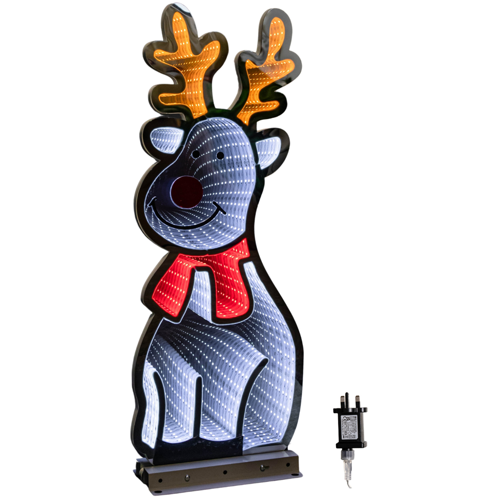 Samuel Alexander Standing Reindeer Infinity Mirror Christmas Decoration 60cm Image 2