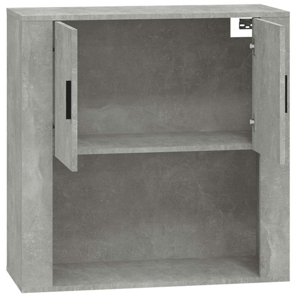 vidaXL 2 Door Single Open Shelf Concrete Grey Wall Mounted Cabinet Image 5