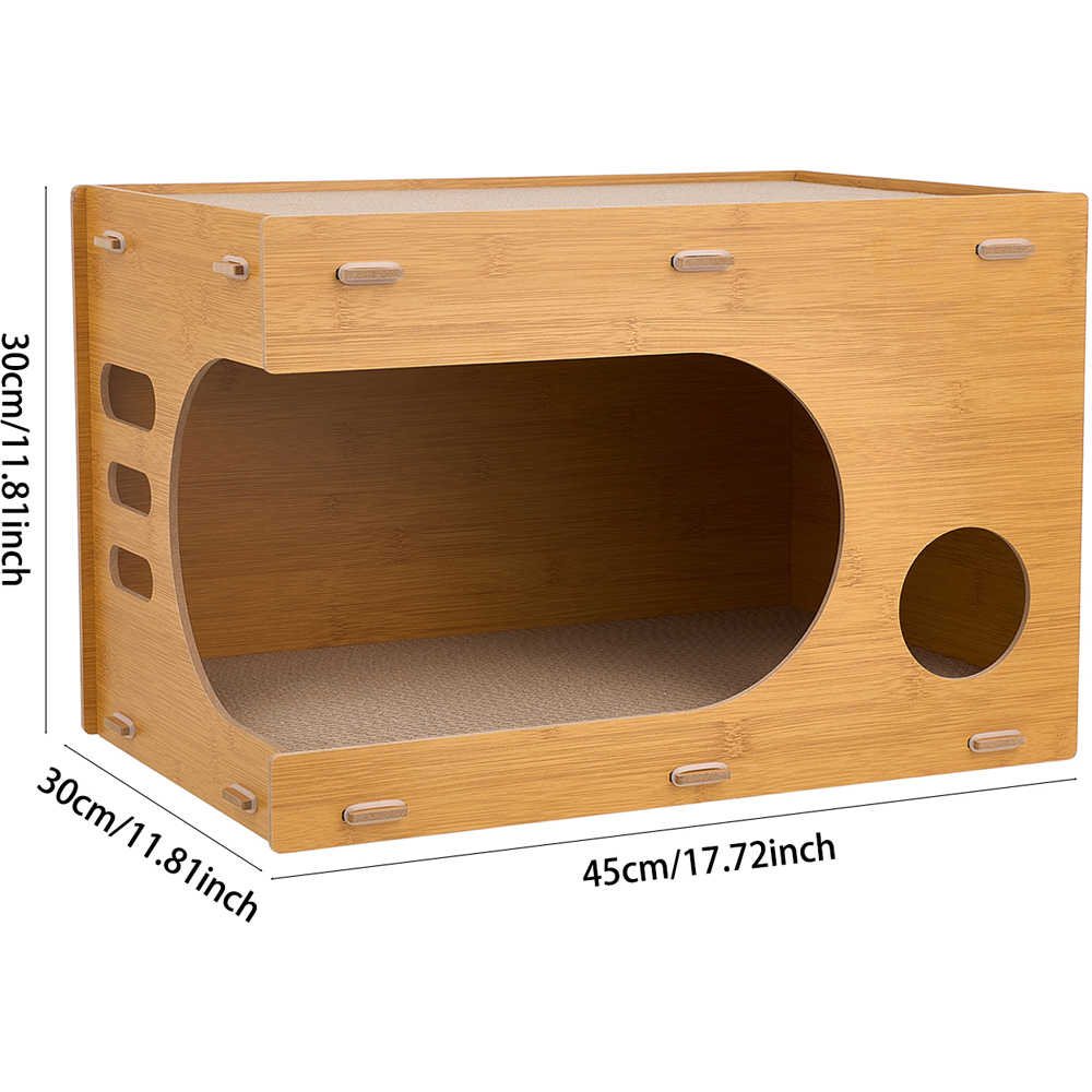 H&O Direct Corrugated Paper Cat Scratching Board House Bed Image 6