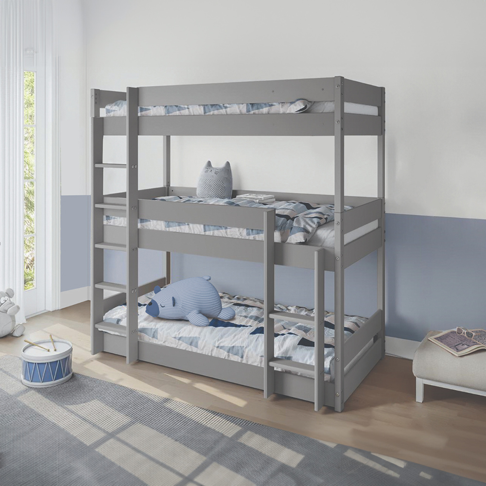 Home Detail Kennedy White Wooden Triple Bunk Bed Image 6
