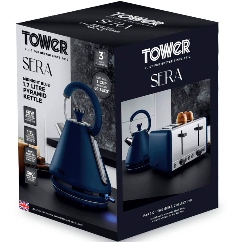 Tower Sera T10079MNB Midnight Blue 1.7L Pyramid Kettle Image 2