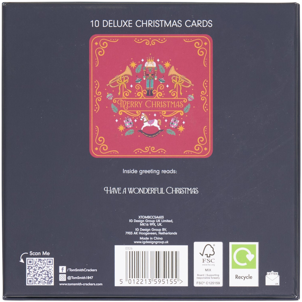 Pack of 10 Traditional Toybox Christmas Cards Image 2