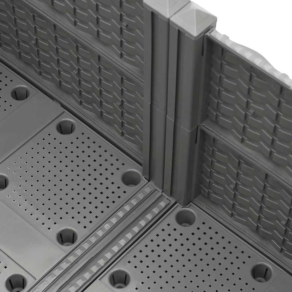 vidaXL Grey Polypropylene Small Square Raised Garden Bed 80 x 80 x 38cm Image 5