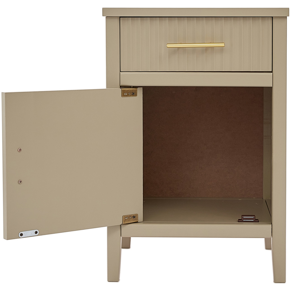 Monti Single Door Single Drawer Clay Bedside Table Image 6