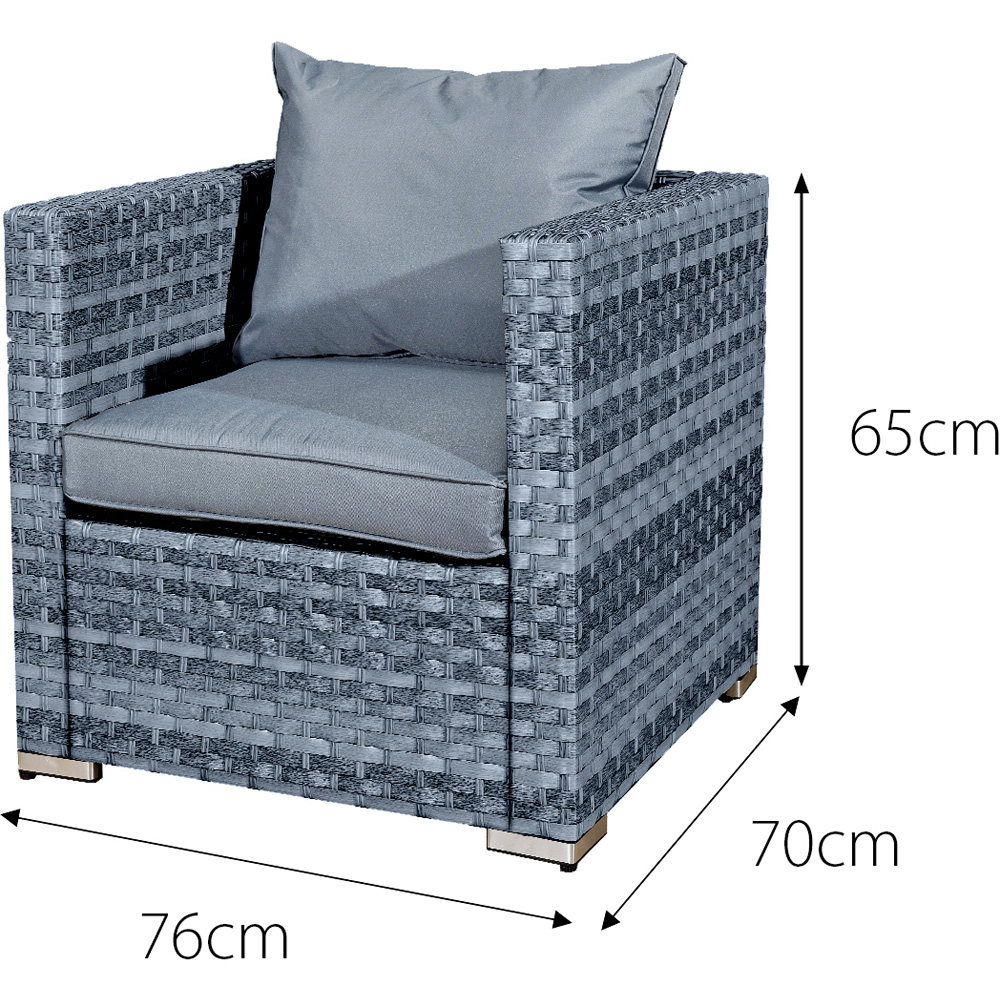 Oseasons Acorn 5 Seater Ocean Grey Rattan Sofa Set with Rising Firepit Image 3
