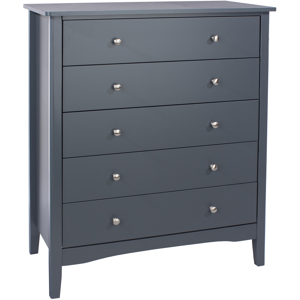 Core Products Como 5 Drawer Midnight Blue Chest of Drawers Image 4