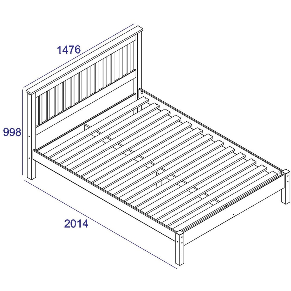 Core Products Corona Double White Bed Frame Image 3