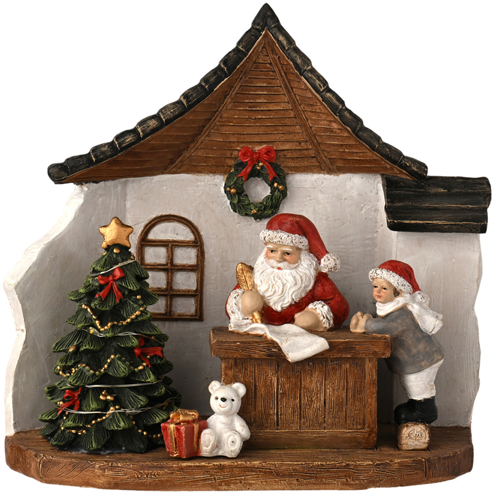 The Seasonal Gift Co Regal Tidings LED Santa's Grotto Scene Decoration 18cm Image 1
