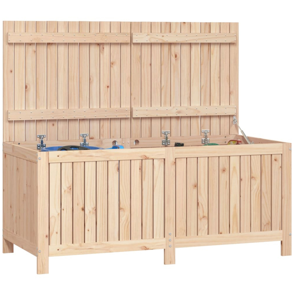vidaXL 64 x 147 x 68cm Brown Pine Wood Garden Storage Box Image 4