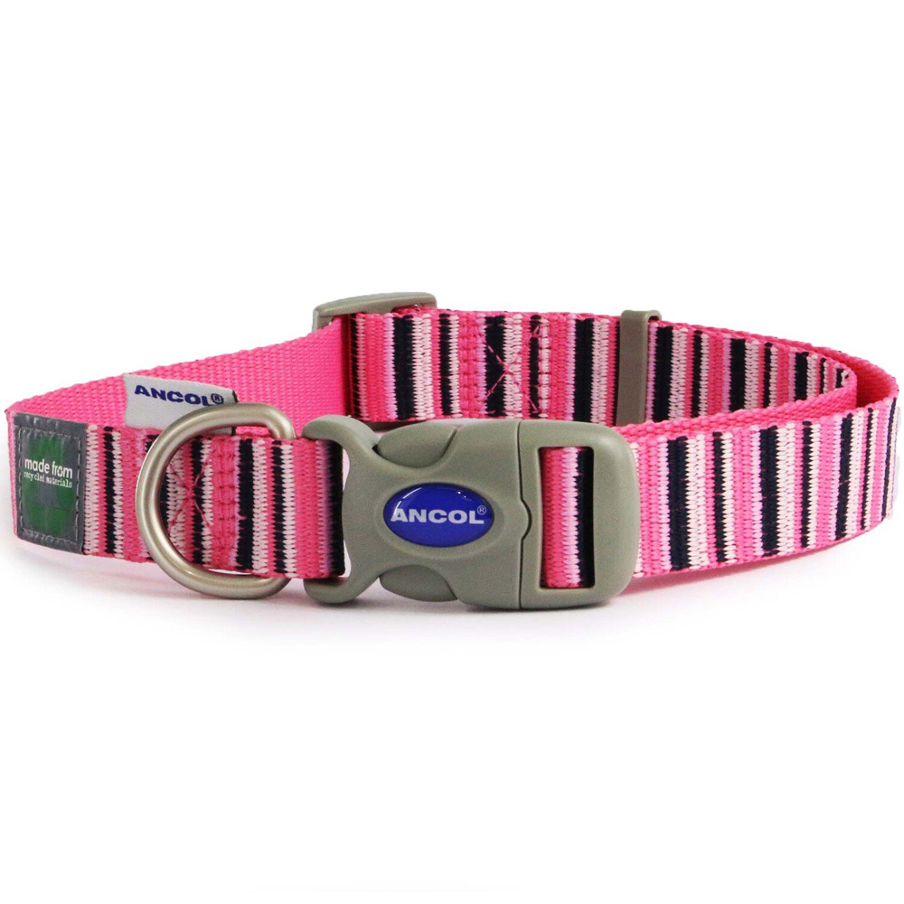 Candy Stripe Made From Dog Collar - Hot Pink / 45 - 70cm Neck Image