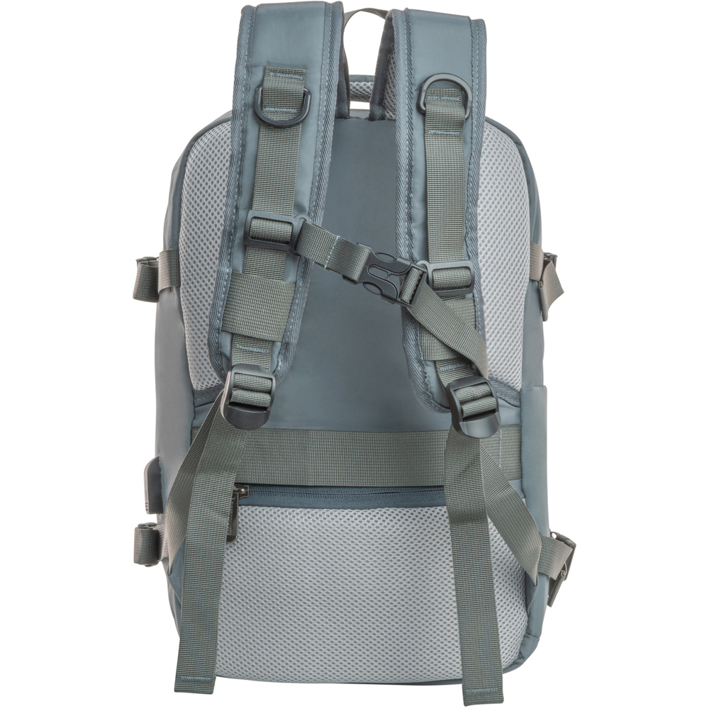 SA Products Grey Cabin Backpack with USB Port and Trolley Sleeve Image 5