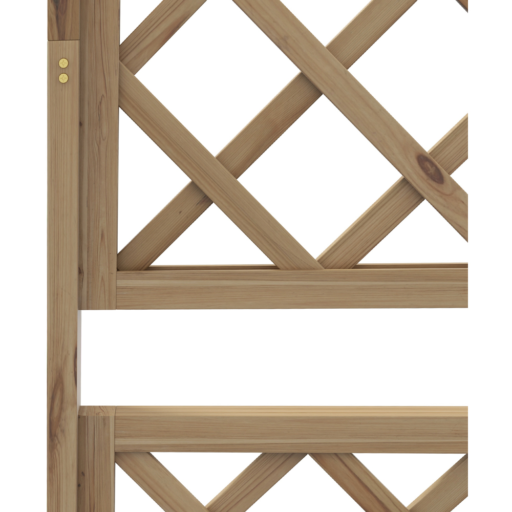 Outsunny Natural Wooden Raised Garden Bed Planter with Trellis 183 x 55 x 160cm Image 4
