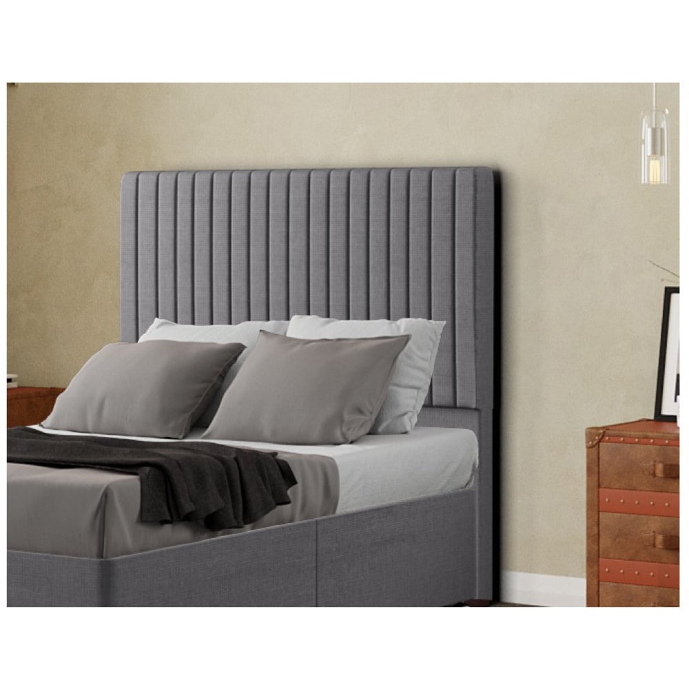 Eleganza Maryland Super King Size Grey Linen Floor Standing Headboard Image 4