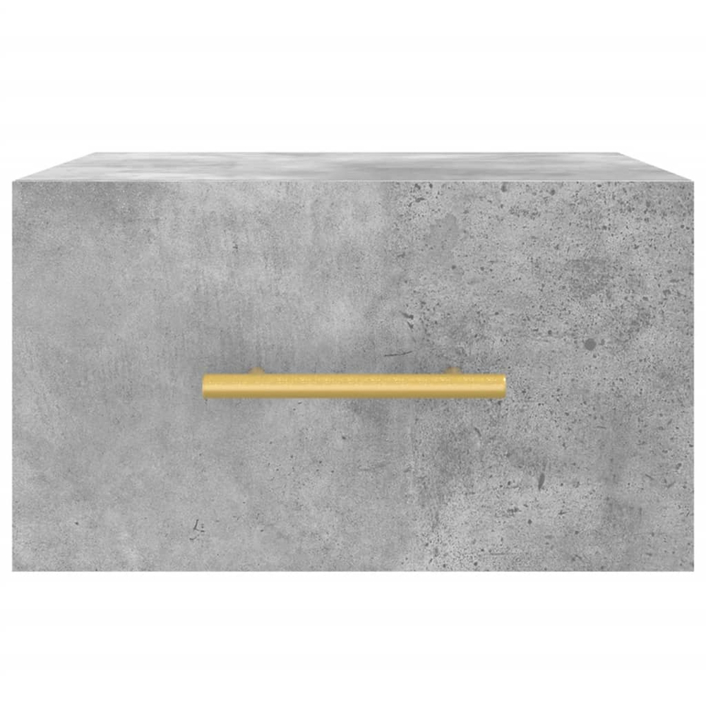 vidaXL Singe Drawer Concrete Grey Wall Mounted Bedside Table Image 5