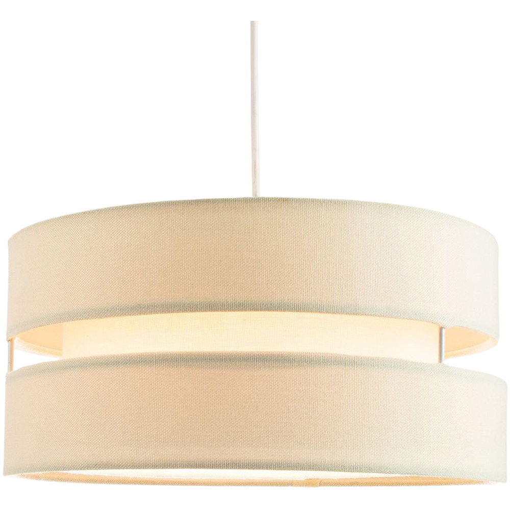 Happy Homewares 3 Tier Cream Linen Fabric Pendant Shade Image 2