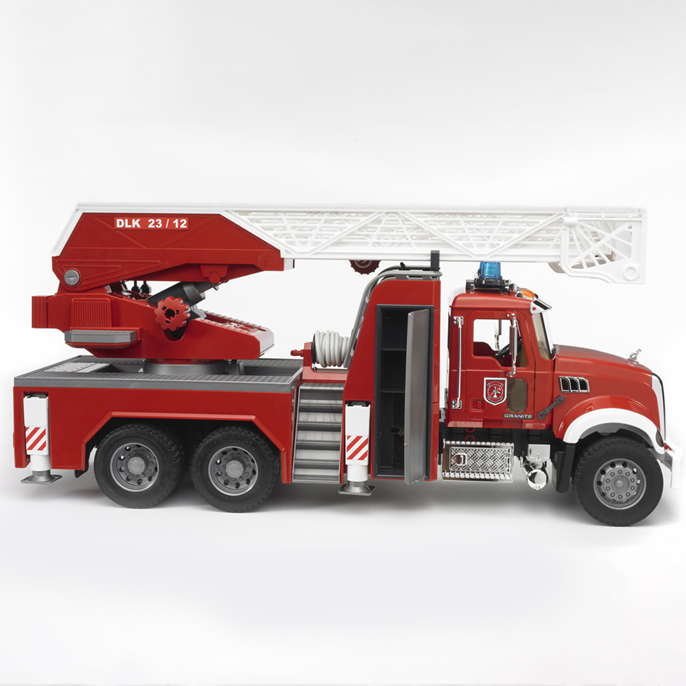 Bruder Kids MACK Granite Fire Engine with Ladder and Water Pump Playset Model Image 3