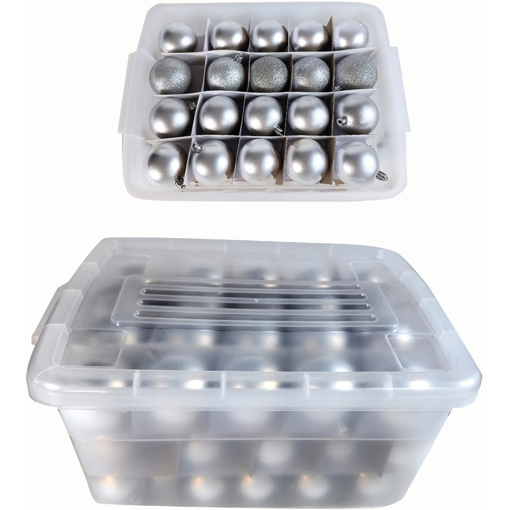 Pack of 70 Decorative Baubles Silver Image 2