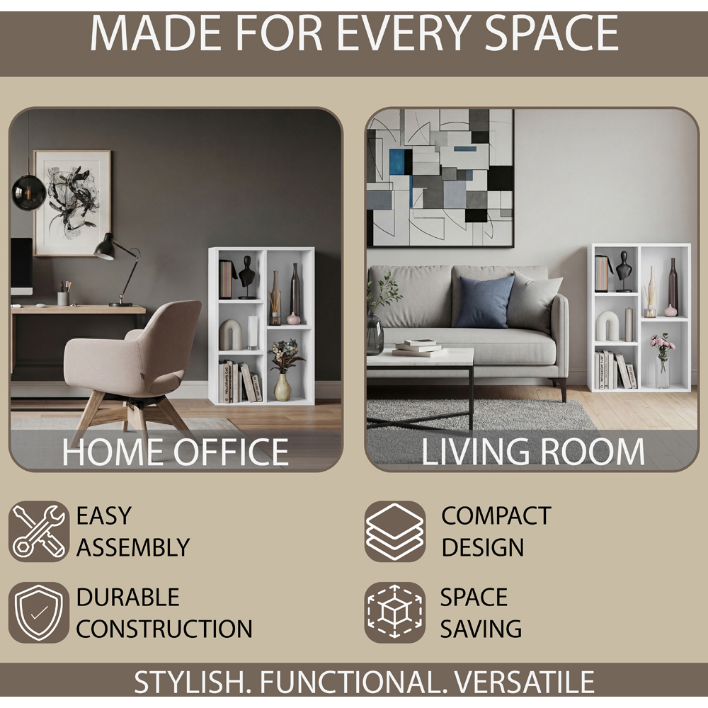VIDA DESIGNS 5 Shelf White Cube Storage Unit Image 6