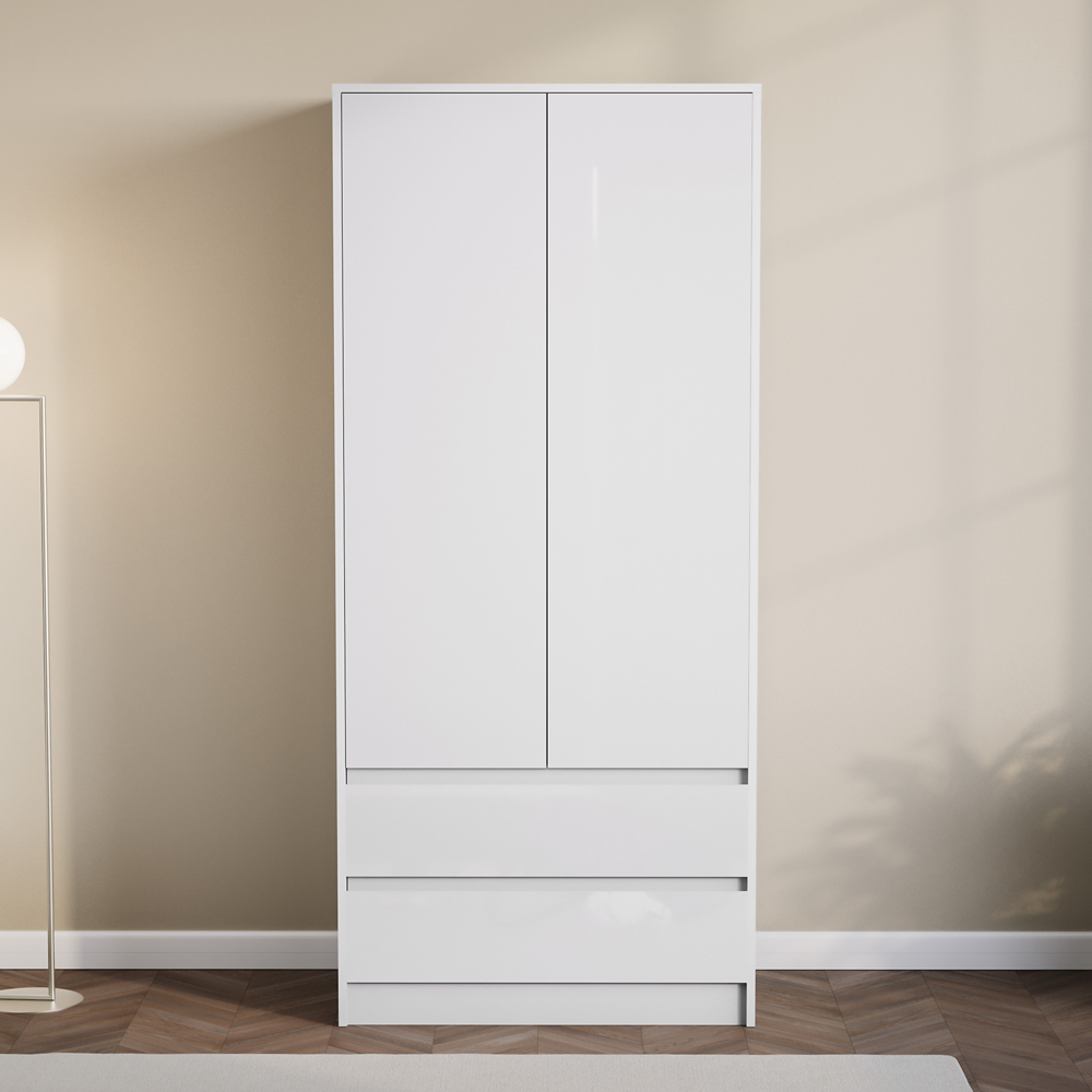 VIDA DESIGNS Glinton 2 Door 2 Drawer White Wardrobe Image 3