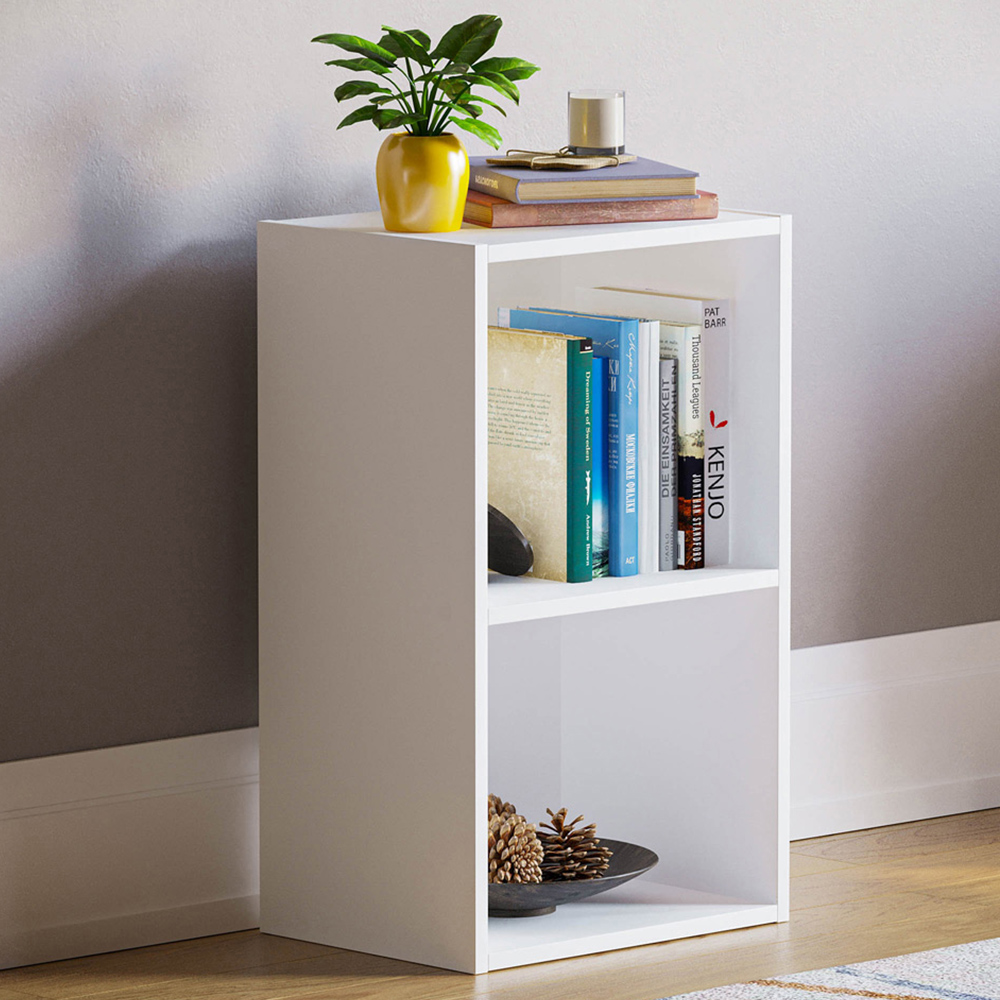 Vida Designs Oxford 2 Shelf White Cube Bookcase Image 1