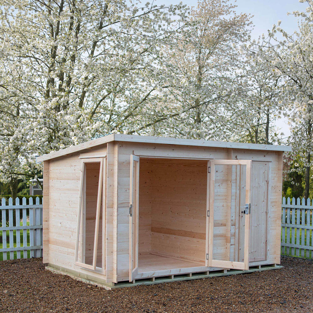 Shire Walsoken 8 x 12ft Double Door Pressure Treated Log Cabin Image 5