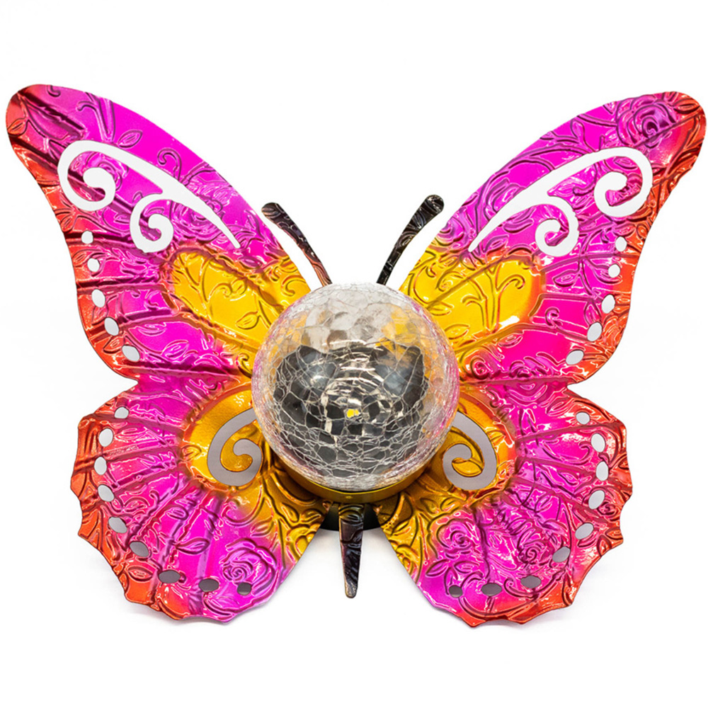 Streetwize Multicolour Solar Metal Sunset Butterfly With LED Crackle Ball Image 1
