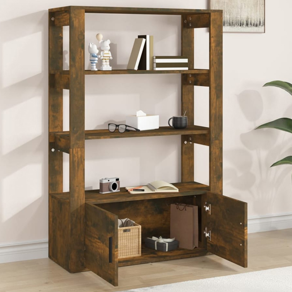 vidaXL 2 Door 3 Shelf Brown Oak Sideboard Image 1