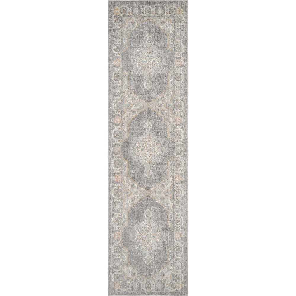 Desire Rugs Maia Grey Orchid Floral Non Slip Rug 60 x 220cm Image 1