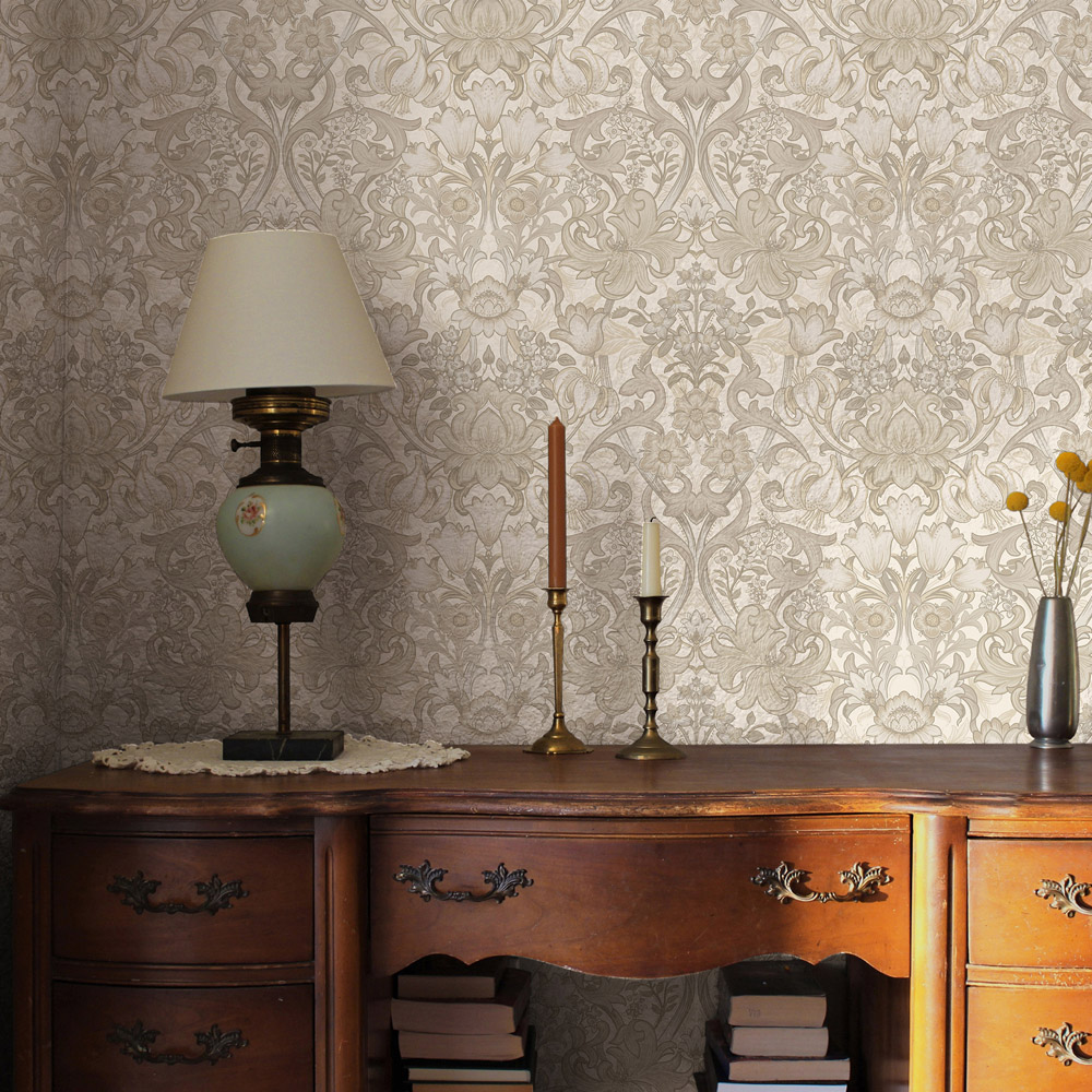 Holden Decor Ornamental Floral Neutral Wallpaper Image 3