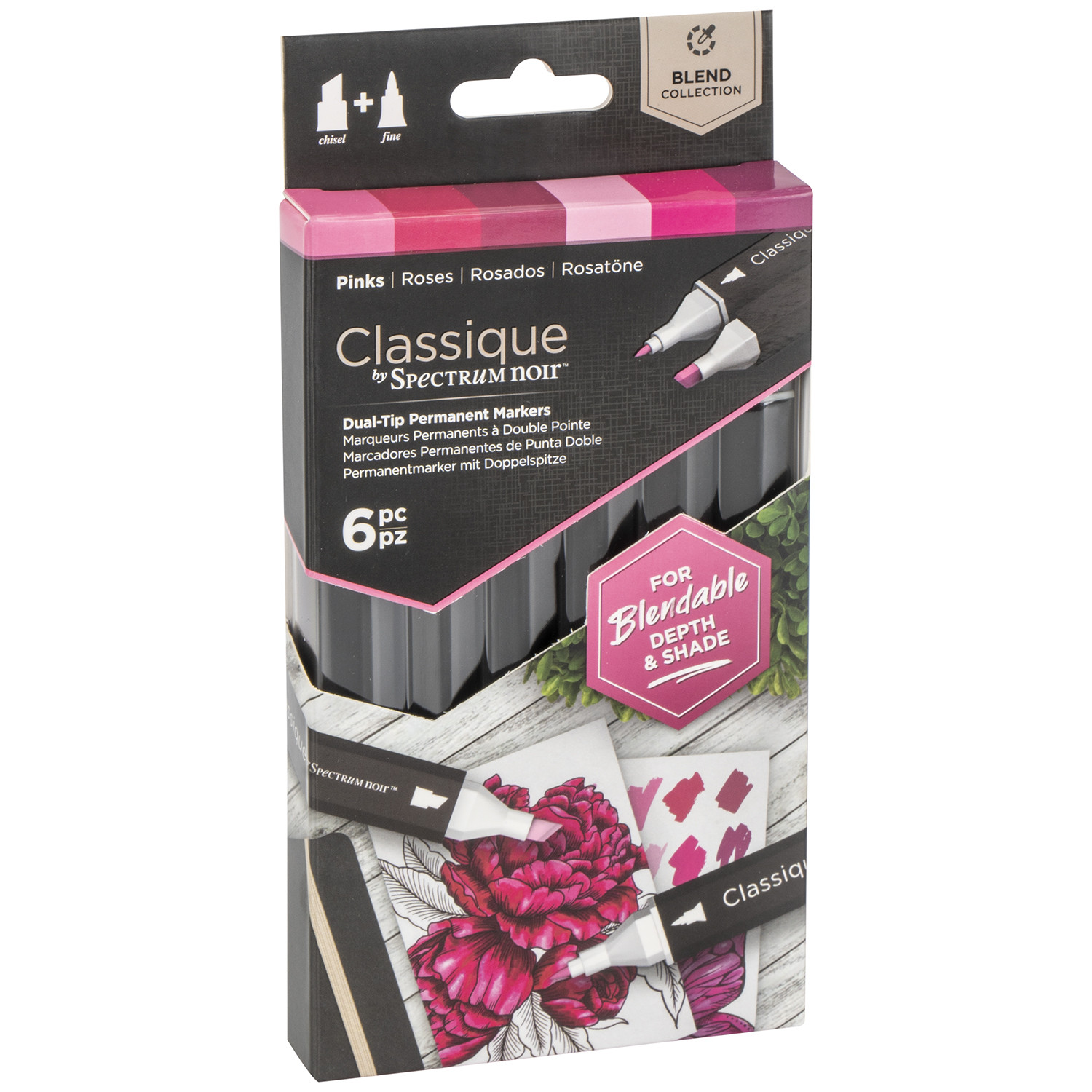 Pack of 6 Classique Pens by Spectrum Noir - Pink Image