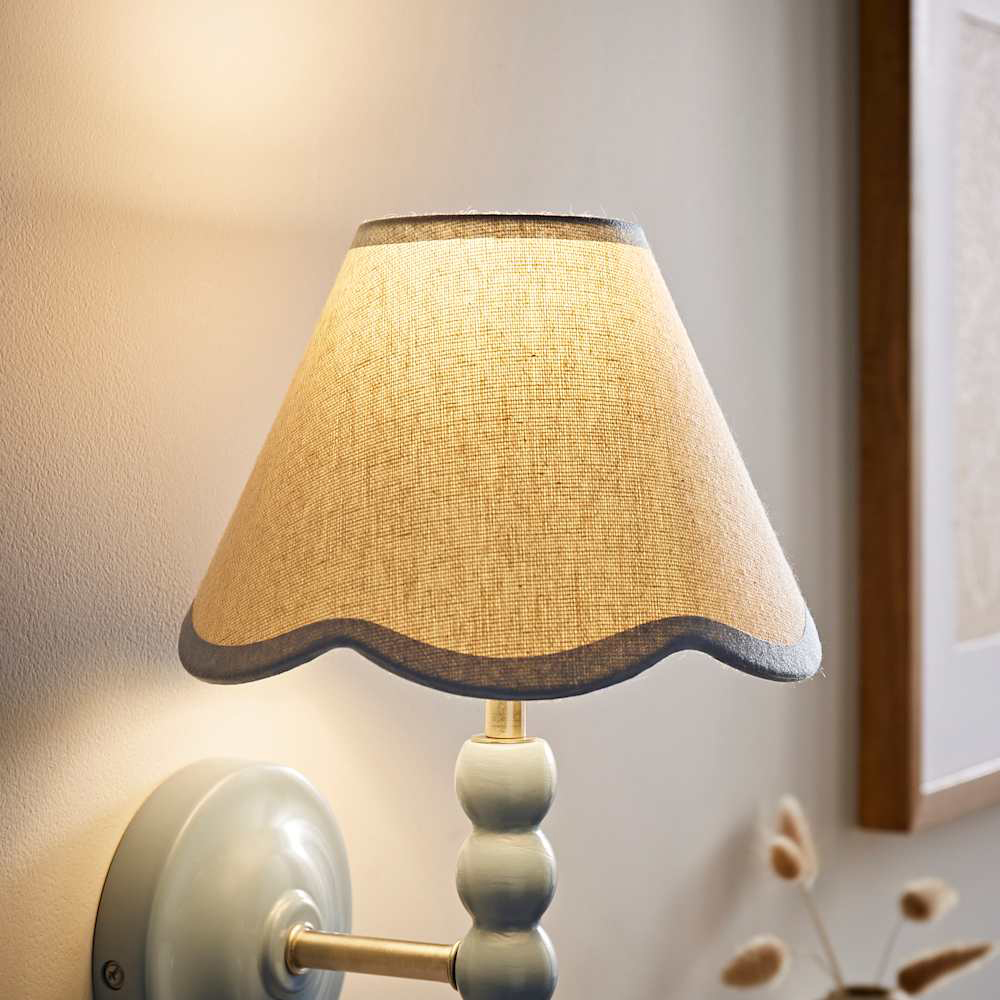 ValueLights Florie Mini Scallop Blue Trim Shade Image 3