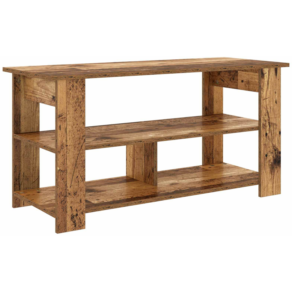 vidaXL 2 Shelf Old Wood Wide TV Stand Image 2